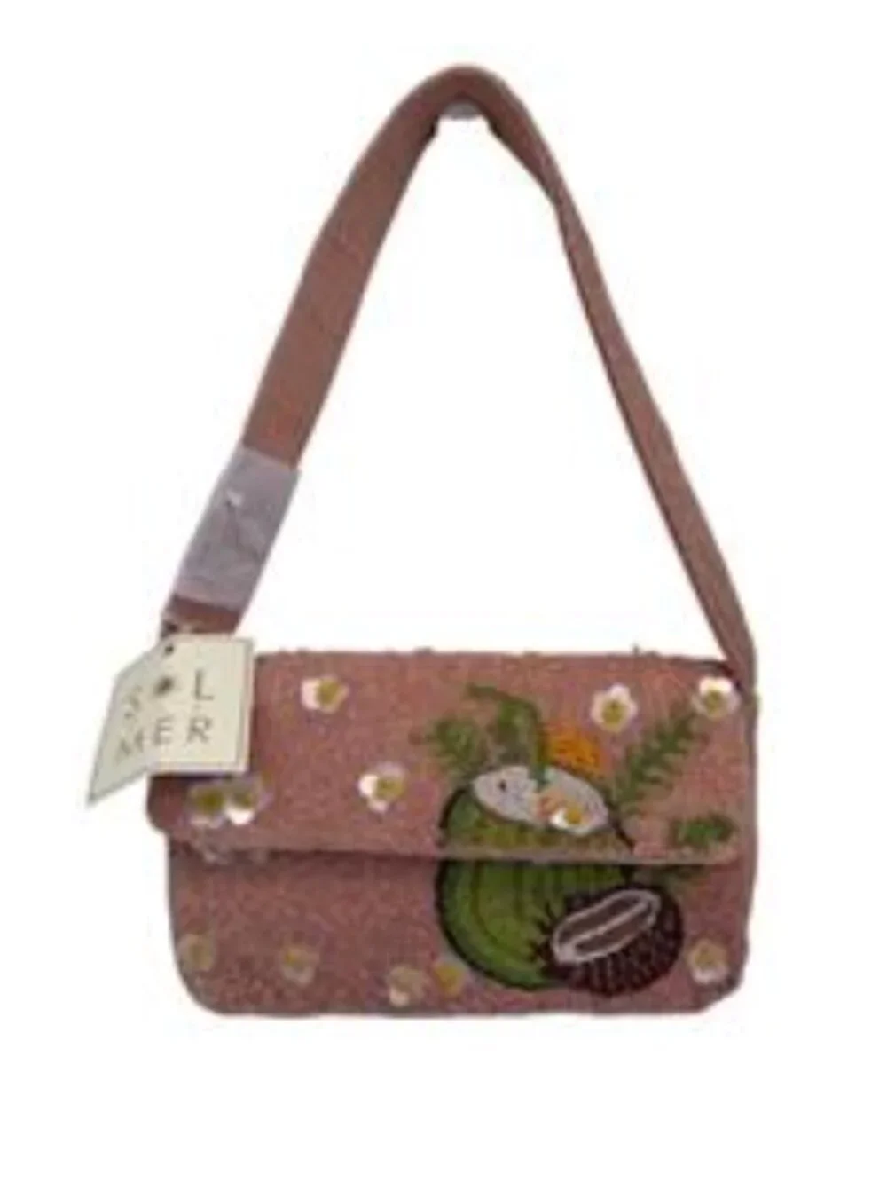 Sol and Mer Beaded Bag Tropical Coconut Cocktail Drink & Coin Purse Set NWT